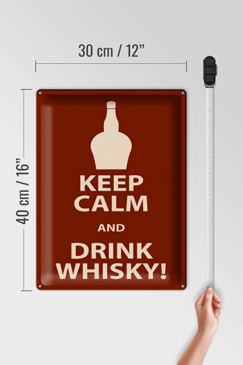 Plaque en tôle 30x40cm Keep Calm and Drink Whisky 4