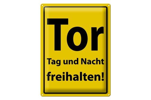 Blechschild Hinweis 30x40cm Tor Tag und Nacht freihalten schild