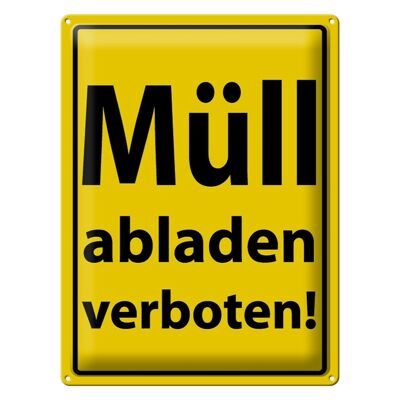 Blechschild Hinweis 30x40cm Müll abladen verboten