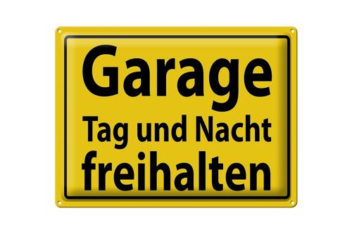 Blechschild Hinweis 40x30cm Garage Tag und Nacht freihalten