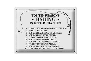 Panneau en étain Pêche 40x30cm Top 10 raisons pour lesquelles la pêche est meilleure 1