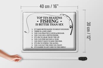 Panneau en étain Pêche 40x30cm Top 10 raisons pour lesquelles la pêche est meilleure 4