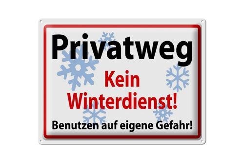 Blechschild Hinweis 40x30cm Privatweg kein Winterdienst