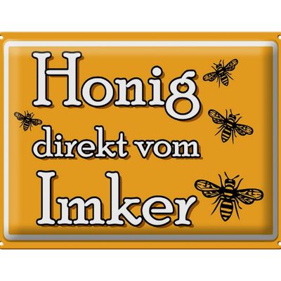 Blechschild Hinweis 40x30cm Honig direkt vom Imker