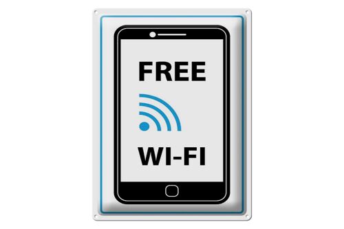 Blechschild Hinweis 30x40cm Free WI-FI (Handy)