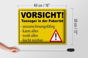 Plaque en tôle note 40x30cm Attention aux adolescents à la puberté 4