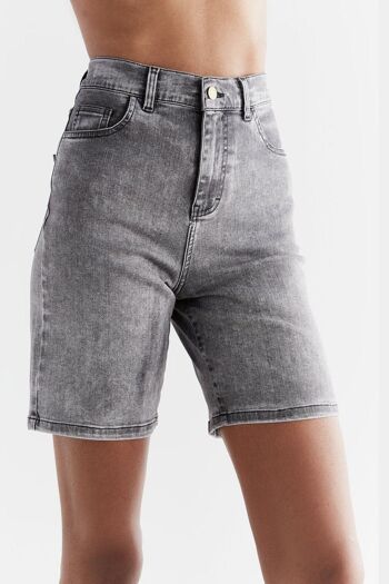 WA3015-163 | Short en Jean Femme - Gris Fer 2