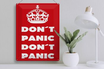 Panneau en étain disant 30x40cm Don't Panic, ne paniquez pas 3