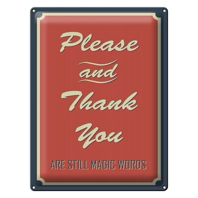 Metal sign saying 30x40cm Please and Thank you