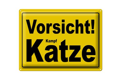 Blechschild Spruch 40x30cm Vorsicht Kampf Katze