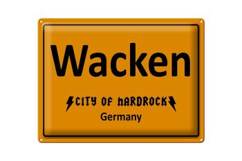 Panneau en étain indiquant 40x30cm Wacken City of Hardrock Allemagne 1