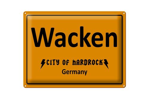 Blechschild Spruch 40x30cm Wacken City of Hardrock Germany