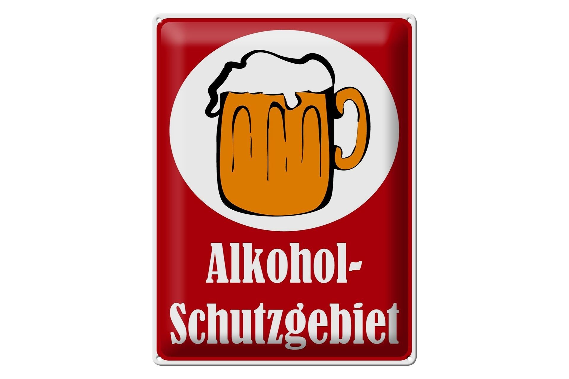 Metal sign notice 30x40cm protected area (red)