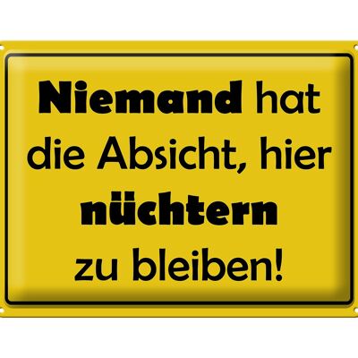 Blechschild Spruch 40x30cm Keine Absicht nüchtern zu bleiben