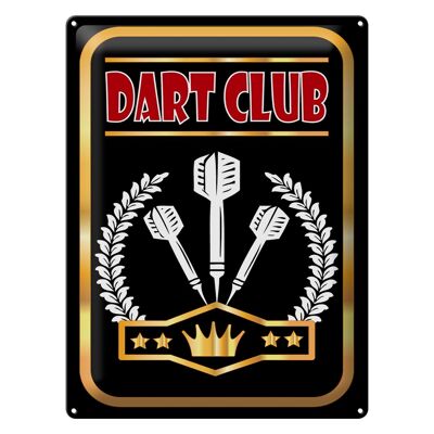 Targa in metallo con avviso 30x40 cm Dart Club nera