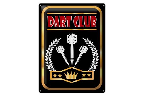 Blechschild Hinweis 30x40cm Dart Club schwarzes