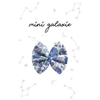 Barrette enfant mini nœud tissu Liberty Danjo bleu 1