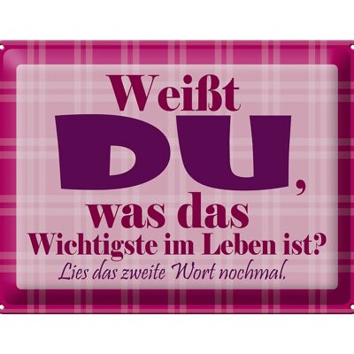 Blechschild Spruch 40x30cm Wichtigste bist DU