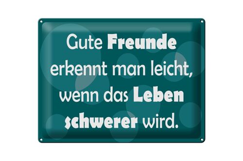 Blechschild Spruch 40x30cm Gute Freunde grünes