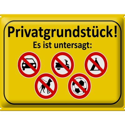 Blechschild Hinweis 40x30cm Privatgrundstück Es ist untersagt