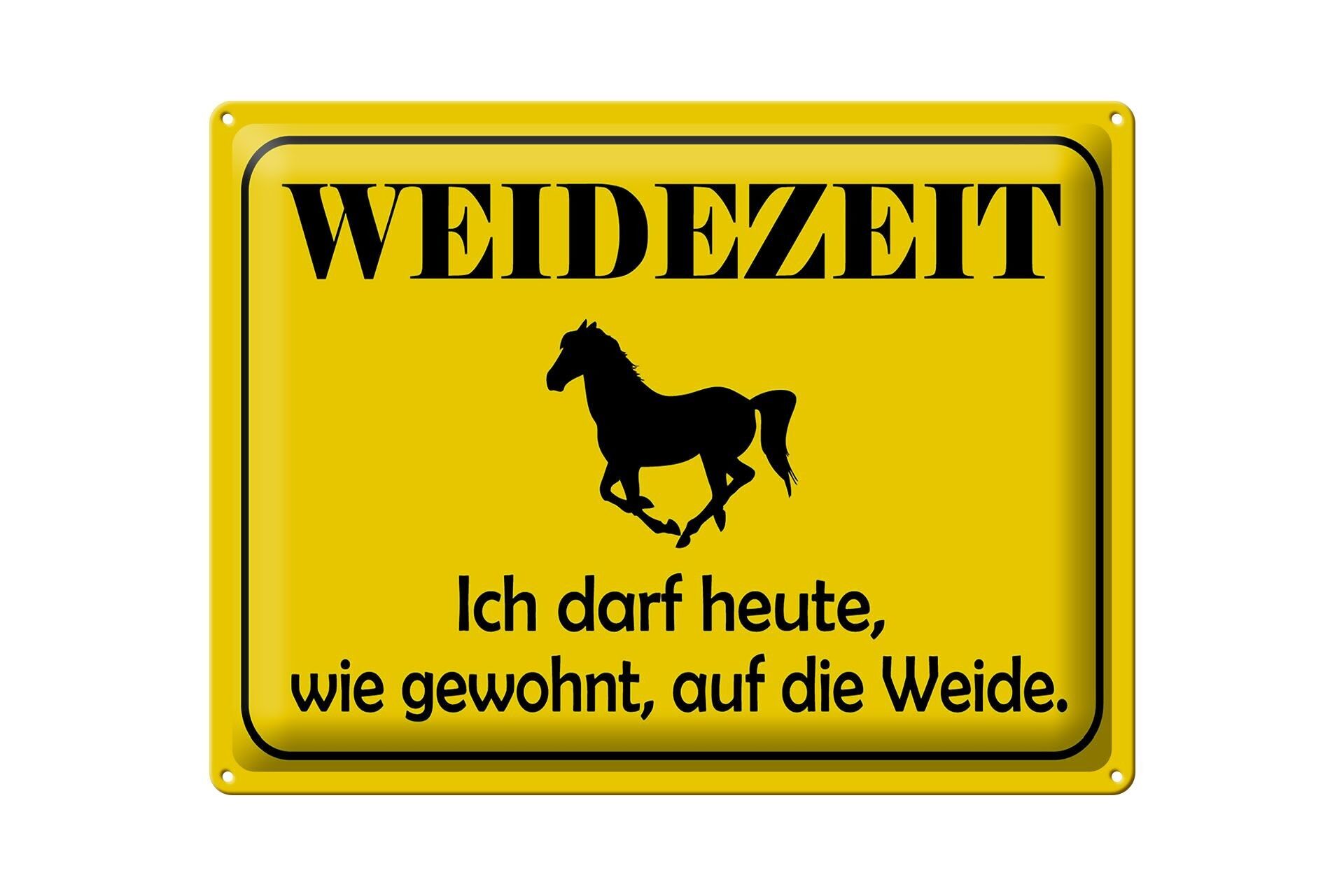 Targa in metallo nota 40x30 cm pascolo tempo cavallo