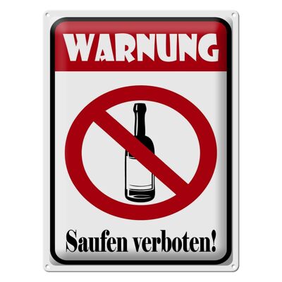 Metal sign notice 30x40cm warning drinking prohibited