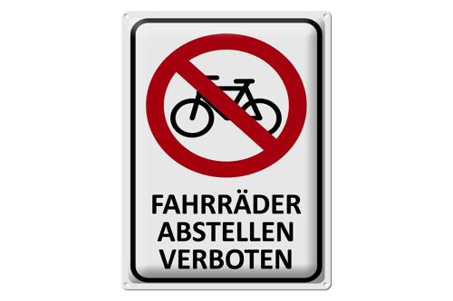 Blechschild Hinweis 30x40cm Fahrräder abstellen verboten tin