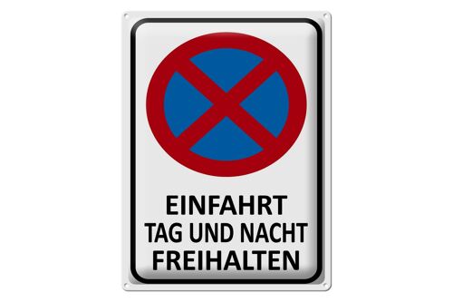 Blechschild Hinweis 30x40cm Einfahrt Tag und Nacht freihalten