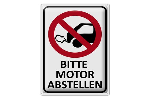 Blechschild Hinweis 30x40cm Bitte Motor abstellen