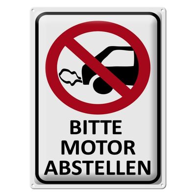 Cartel de chapa nota 30x40cm Por favor, apague el motor