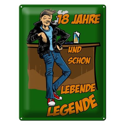 Blechschild Spruch 30x40cm 18 Jahre und schon Legende