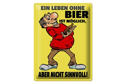 Blechschild 30x40cm Leben ohne Bier ist möglich aber