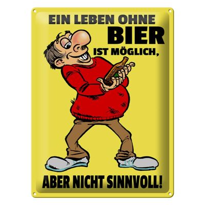 Blechschild 30x40cm Leben ohne Bier ist möglich aber