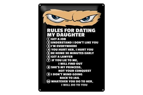 Blechschild Spruch 30x40cm Rules for dating my daughter Ninja