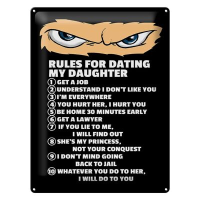 Blechschild Spruch 30x40cm Rules for dating my daughter Ninja