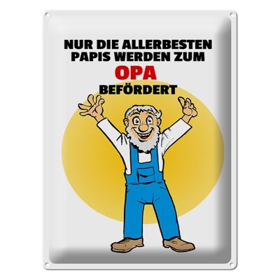 Blechschild Spruch 30x40cm Papis werden zum Opa befördert