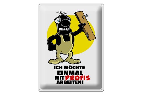 Blechschild Spruch 30x40cm Möchte einmal mit Profis arbeiten