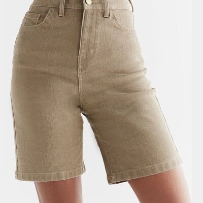 WA3018-403 | Shorts in denim da donna in lavaggio tono - Caribe
