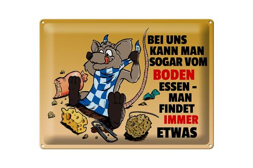 Blechschild Spruch 40x30cm Vom Boden essen man findet etwas