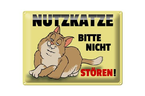 Blechschild Spruch 40x30cm Nutzkatze bitte nicht stören