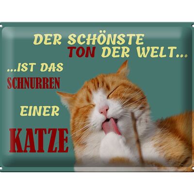 Blechschild Spruch 40x30cm Schönste Ton ist Katzenschnurren