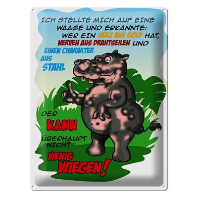 Blechschild Spruch 30x40cm Ich stellte mich auf Waage