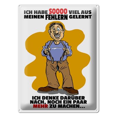 Blechschild Spruch 30x40 Ich habe viel aus Fehlern gelernt