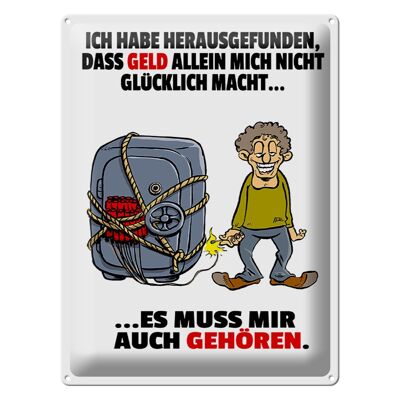 Blechschild Spruch 30x40cm Geld allein macht nicht glücklich