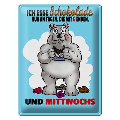 Blechschild Spruch 30x40cm esse Schokolade an Tagen mit G