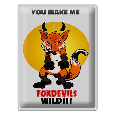 Targa in metallo con scritta 30x40 cm Mi fai foxdevils wild fox