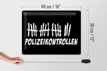 Panneau en tôle liste de pointage 40x30cm contrôles de police noir 4