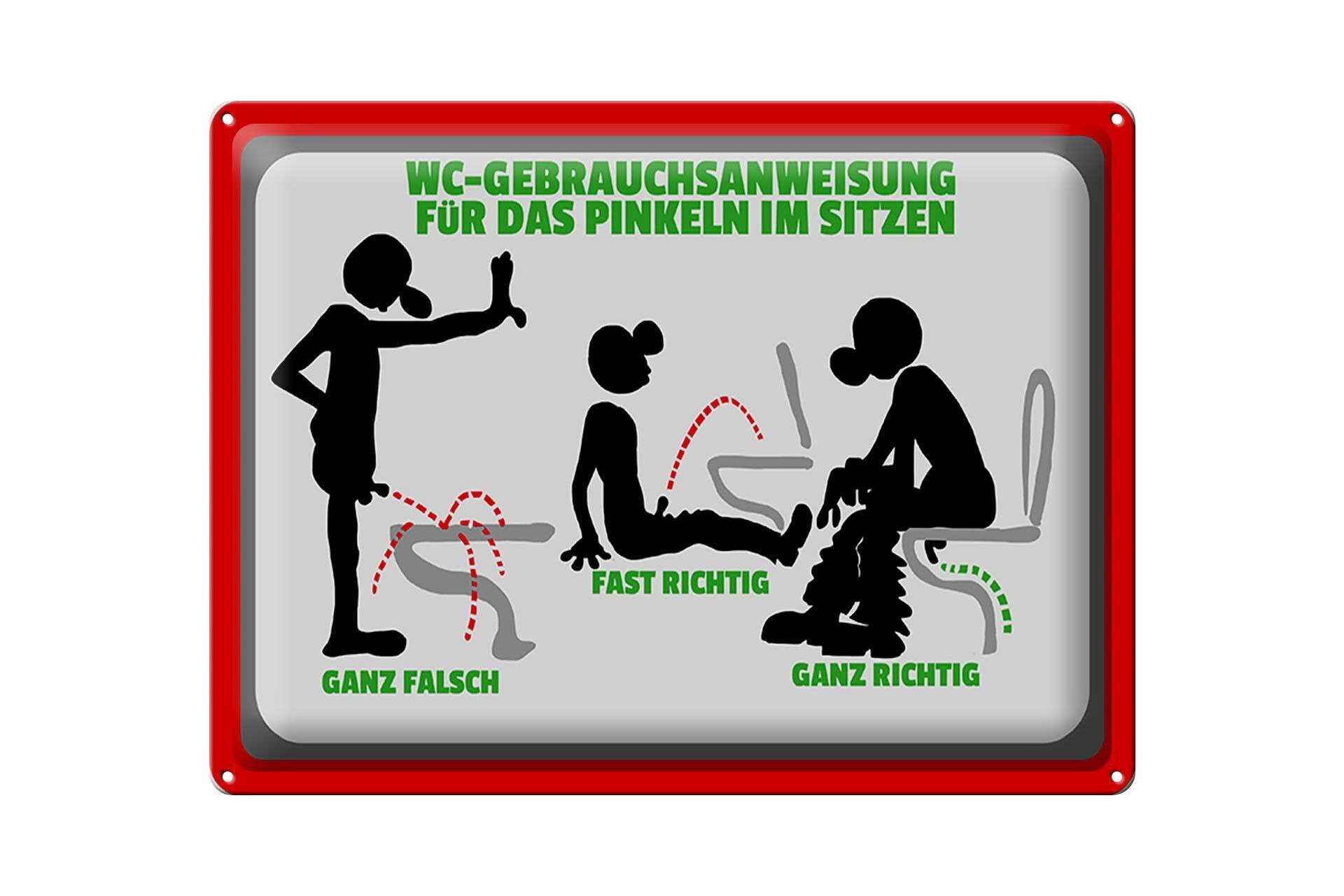 Targa in metallo avviso toilette 40x30 cm istruzioni per l'uso