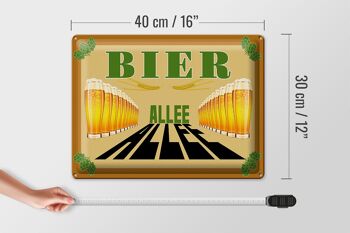 Plaque en tôle 40x30cm Beer Allee 4