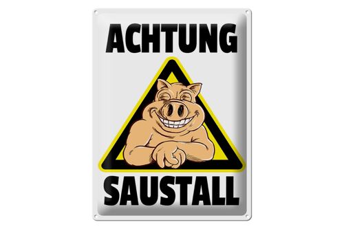 Blechschild Tiere 30x40cm Schwein Achtung Saustall